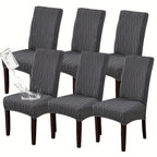 Stain-Resistant Stretch Dining Chair Covers Set of 4 or 6 Jacquard Polyester-Spandex Removable Slipcovers – Pet & Kid Friendly, Machine Washable, for Restaurant Home Wedding Christmas