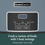 Large Digital Slow Cooker 6QT & 8QT with Stoneware Pot, Programmable Keep Warm Function, One-Touch Digital Display, 240W — Family Dinners, Roasts & Stews, Red White Black Blue