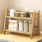 Japanese Natural Wood 2-Tier Cup Rack | Countertop Mug Organizer for Kitchen Living Room Coffee Bar
