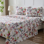 Deep Pocket Printed Sheet Set 3 or 4 Piece Breathable Cool Sheets Luxury Hotel Bedding Soft Wrinkle-Resistant Twin Full Queen King Cal King - Buffalo Check Botanical Florence Paisley Patterns