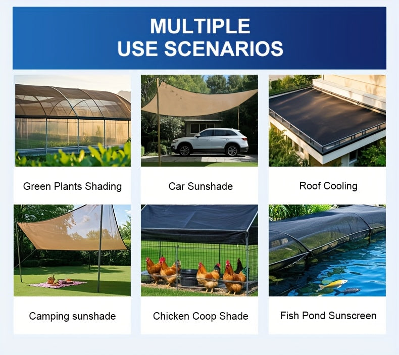 Anti-UV Sunshade Net for Garden, Greenhouse, Pergola & Terrace – Durable Sun Protection Shade Cloth for Plants & Outdoor Spaces | Brown & Black, Multiple Sizes