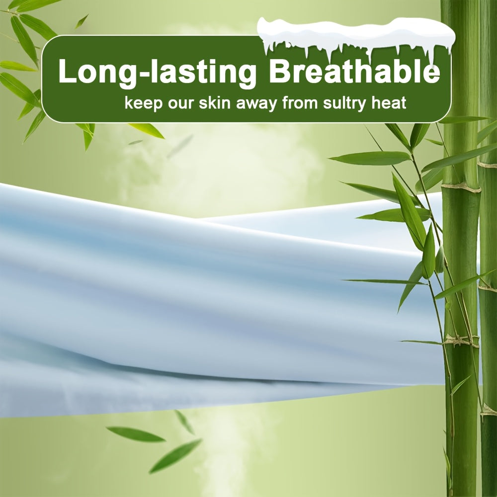Cooling Bamboo Bed Sheet Set 4-Piece - Soft Lightweight Breathable Deep Pocket 16" Fitted Sheet, Flat Sheet & 2 Pillowcases, Machine Washable Summer Bedding, Twin Full Queen King, 12 Colors