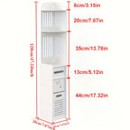 47-Inch Slim Floor Bathroom Storage Cabinet with Toilet Paper Holder & Hidden Trash Can – Narrow PVC Space-Saving Organizer Shelf for Small Bathroom, Apartment, Dorm, Kitchen, Laundry Room & Entryway