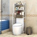 Over Toilet Storage Rack Metal Bathroom Organizer with Toilet Paper Holder and Hook Space Saving Above Toilet Shelf for Bathroom Laundry Room 3 or 4 Tier
