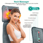Full Body Massage Mat with Heat & 9 Vibration Modes – Shiatsu Neck Massager Acupressure Kneading for Neck Back Waist Hip Leg, Smart Timer Storage Bag, Gift for Mom Dad
