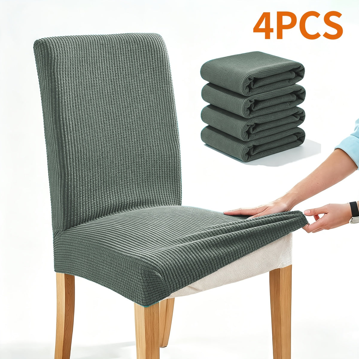 Dining Chair Covers 4/6pcs Set Washable Pet Friendly Dirt & Wear Resistant – Versatile Stretch Slipcovers for Home & Restaurant Seating, 12 Colors
