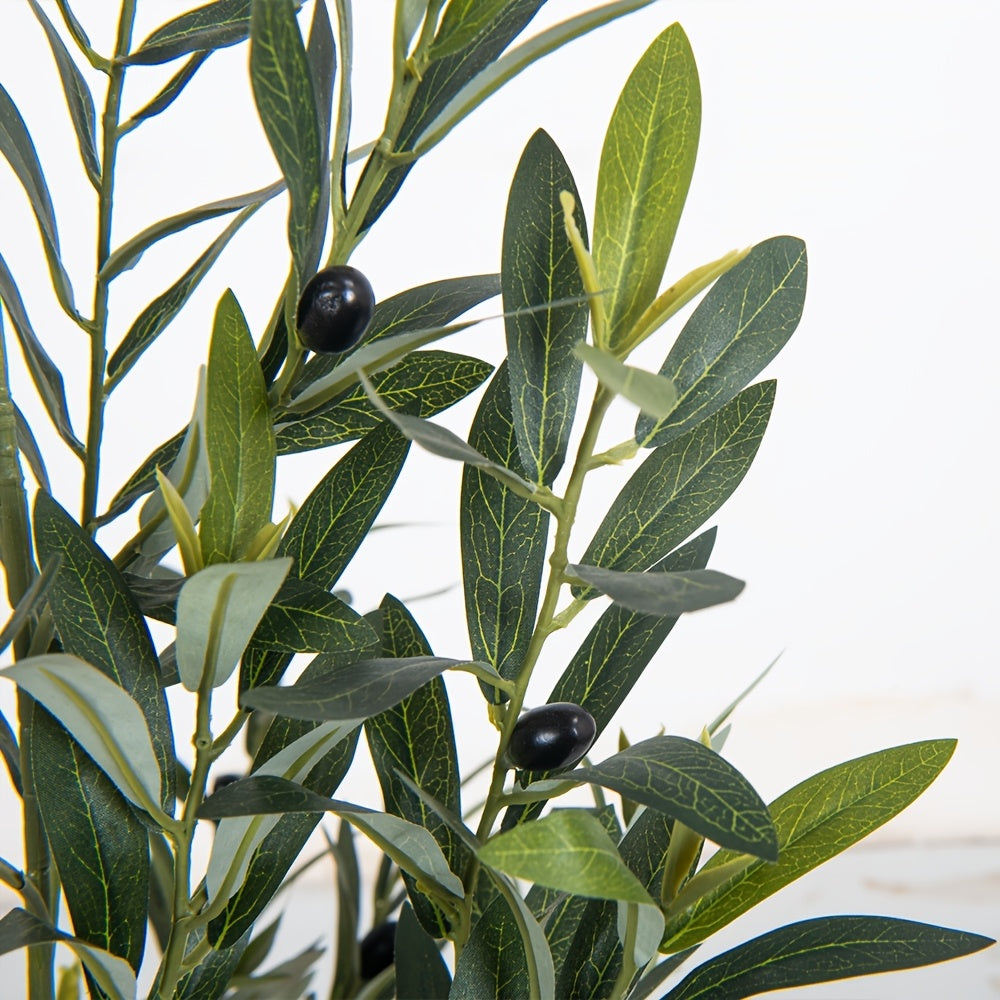 Artificial Olive Tree with Realistic Black Fruits – 4 Heights 47–83 Inch Nordic Mediterranean Faux Plant for Living Room, Kitchen, Hotel & Office | No Maintenance Indoor Decor