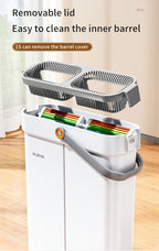 Flat Mop and Bucket Set 360 Degree Rotating Hands-Free Wringing Dual Compartment Clean Dirty Separation Ultra-Fine Fiber Floor Mop for Kitchen Bathroom Hardwood Tile