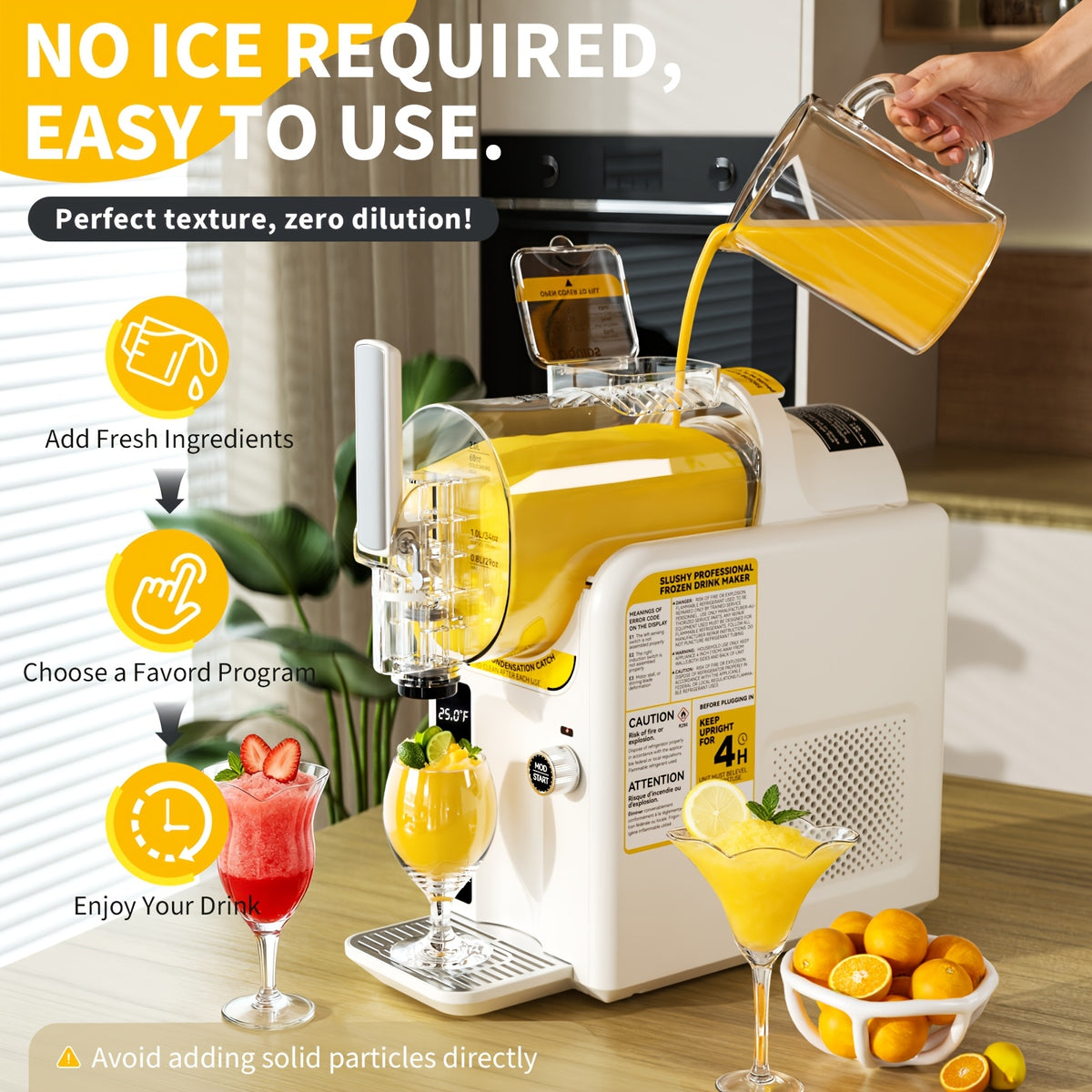 2-in-1 Ice Cream Maker & Slushie Machine 88oz, No Ice Needed Self-Cleaning Frozen Drink Machine, 5 Presets for Soft Serve, Slushies, Margaritas, Frappes & Milkshakes — Party & Home Use, Black