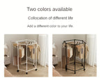 Hexagonal Rotating Clothes Rack with Wheels Large Capacity Freestanding Garment Rack for Bedroom Closet Entryway