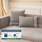 Bohemian Chenille Sofa Cover Non-Slip – Sofa Seat Cushion, Backrest, Armrest & Pillowcase Sold Separately, Dog Friendly Two-Tone for Bedroom Office Living Room, 4 Colors