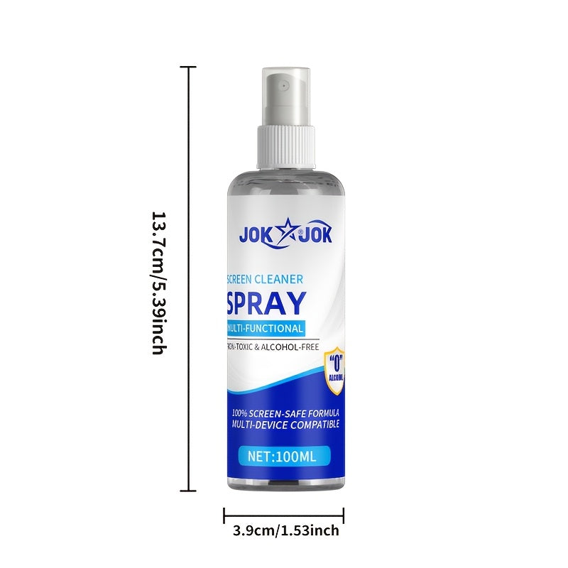Screen Cleaner Spray Kit – Phone & Computer Screen Polishing Spray with Towel & Dust-Free Cloth for TV, Keyboard, Glasses & Camera