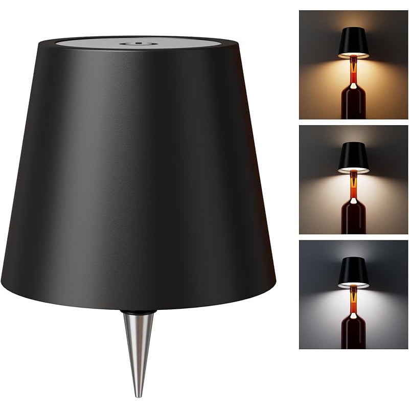 Metal Wireless Wine Bottle Light Rechargeable Dimmable LED Bottle Cap Light 3 Color Temperatures for Bar Cart Wine Bar Bedroom Decor