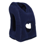 Inflatable Travel Neck Pillow for Airplane, Car & Bus – Portable Head & Lumbar Support Cushion for Sleeping | Prevents Neck & Shoulder Fatigue | Compact & Lightweight | Blue, Black, Gray