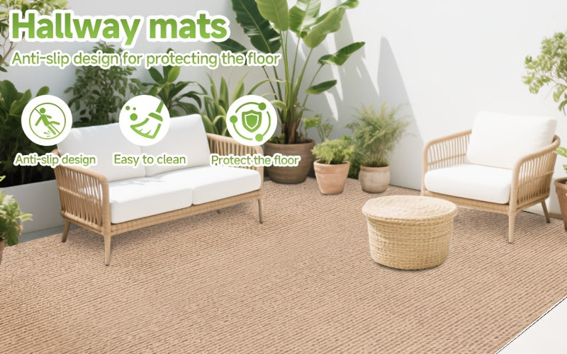 Non-Slip Runner Rug Washable & Cuttable – Low-Profile Hallway Rug for Kitchen, Living Room, Bedroom, Balcony & Poolside – Multiple Sizes 60x180 to 60x600cm