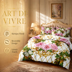 Duvet Cover Set Baroque Geometric Floral 3 Piece Soft Breathable Polyester Quilt Cover with 2 Pillowcases All Season Twin Full Queen King Multicolor Modern Art