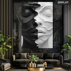 Abstract Dual Face Framed Canvas Wall Art - Modern Art Print for Home, Bar, Cafe, Office, Bedroom Decor, Unique Halloween Christmas Gift for Young Adults