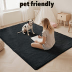 Fluffy Plush Area Rug 1.6 Inch Thick Non-Slip Machine Washable Polyester Tie Dye Rectangle Carpet for Living Room Bedroom Multiple Sizes and Colors