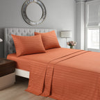 Striped Bed Sheet Set Extra Soft Breathable, Fade-Resistant Deep Pocket Fitted Sheets for Bedroom Guest Room Hotel – All Season 3/4 Piece (Flat Sheet, Fitted Sheet, Pillowcase)