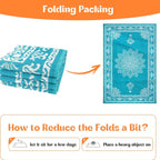Outdoor Patio Rug Plastic Straw Reversible UV Resistant Portable RV Mat Indoor Outdoor Carpet Porch Deck Balcony Backyard Orange Teal Grey Brown 5x8 6x9 8x10 9x12 ft