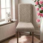 Dining Chair Covers 4/6pcs – Plant Print Stretch Parsons Chair Slipcovers 90% Polyester Elastic Band All-in-One Seat & Back Protector, Vintage Elegant Style for Kitchen Wedding Mother's Day Gift