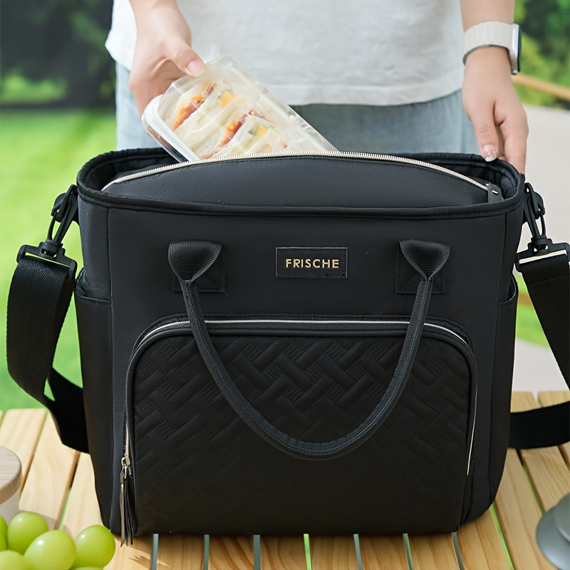 Extra Large 11L Insulated Lunch Bag & Beach Cooler Tote – Portable Thermal Food Carrier with Adjustable Shoulder Strap, Keeps Meals Hot or Cold, for Outdoor, Work, Beach & Picnic, 4 Colors