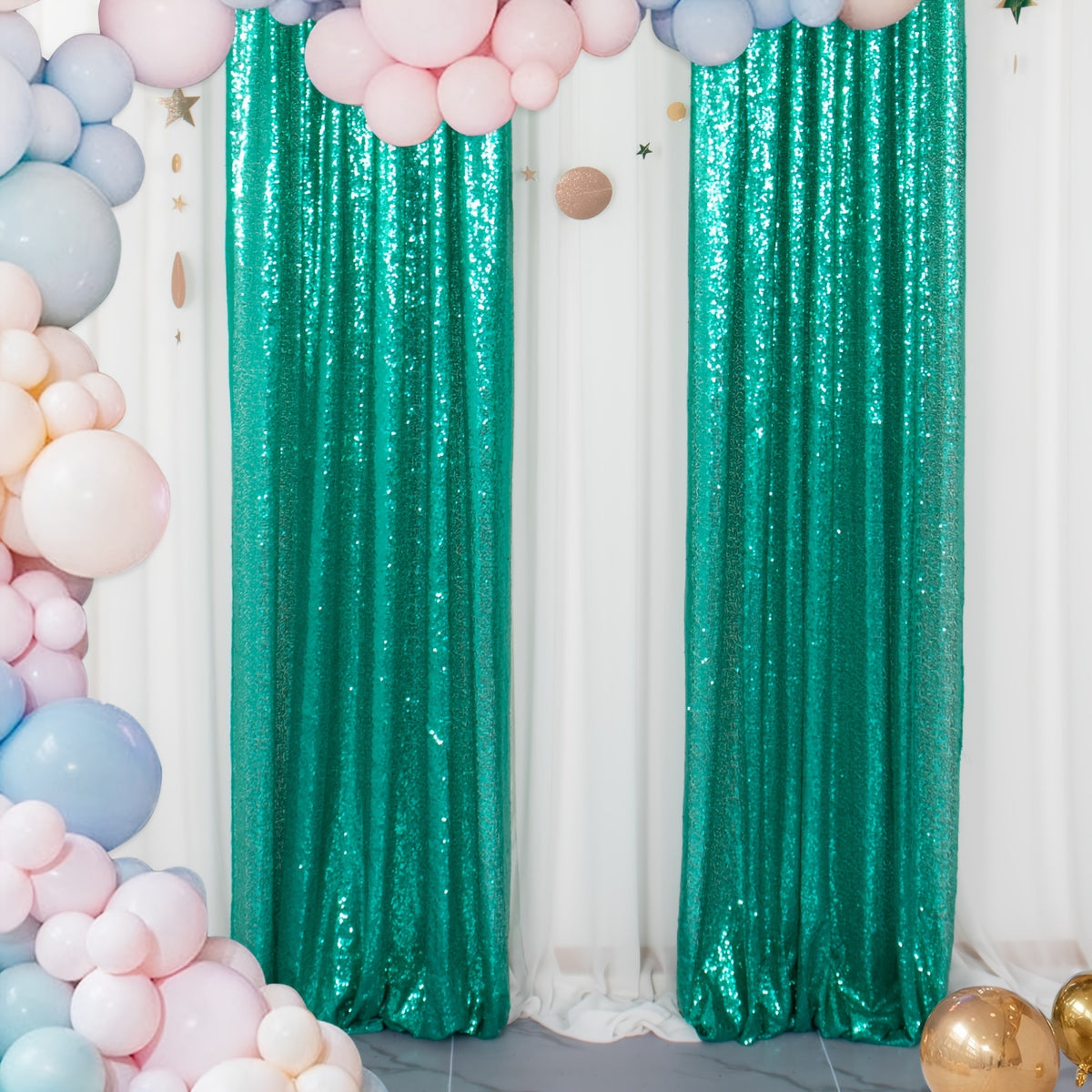 Sequin Curtain Backdrop Panels 24x84 Inches Set of 2 – Glitter Shimmer Party Backdrop for Weddings Birthdays Baby Showers Proms & Photo Booths, 31 Colors