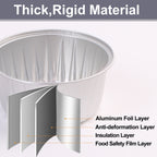 Aluminum Foil Cupcake Liners with Lids & Spoons - 50 Pack, 5oz Disposable Muffin Cups for Oven, Microwave & Air Fryer, Party Baking Cups for Christmas, Weddings & Birthdays, Pink & Grey