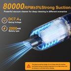 Cordless Handheld Vacuum Cleaner 12KPa High Suction – Blow & Suction Dual Mode, Ultra-Lightweight 12.2oz, 2x2000mAh Battery, Type-C Charging, Mini Portable Vacuum for Car Home Office Pet Hair