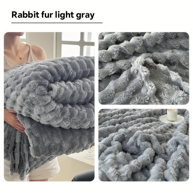 Super Soft Fuzzy Plush Throw Blanket 100% Polyester Lightweight Queen Size Bed Blanket for Women Bedroom Spring Summer 4 Colors 4 Sizes