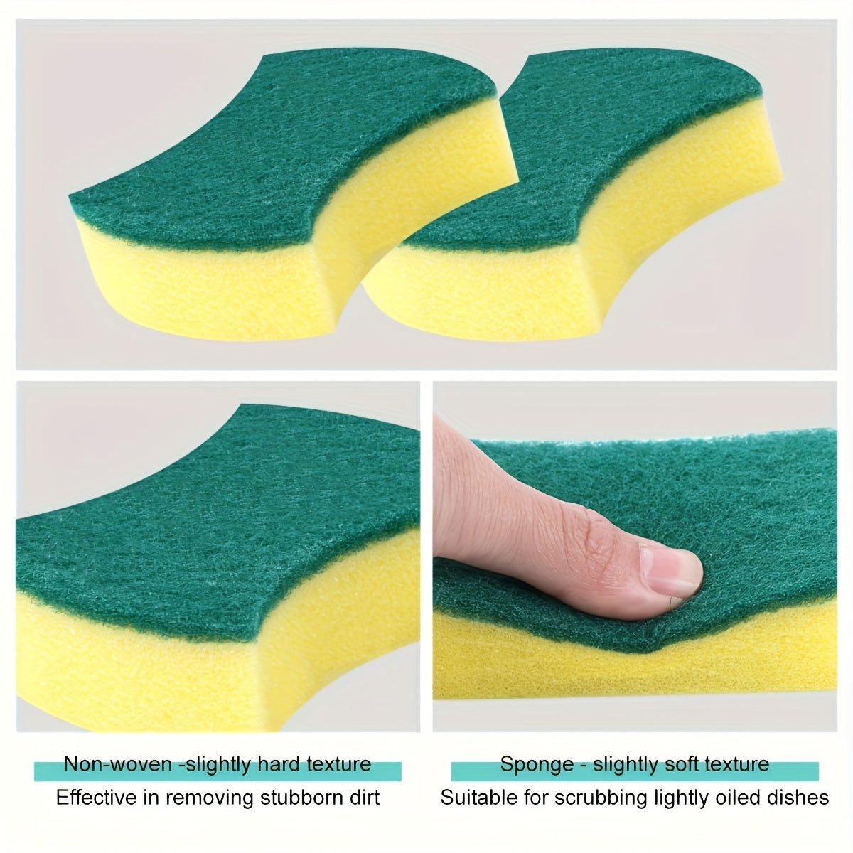 Double-Sided Cleaning Sponges 100 Pack Scratch-Free Super Absorbent Sponge Wipes for Kitchen Bathroom Dishwashing Home Use