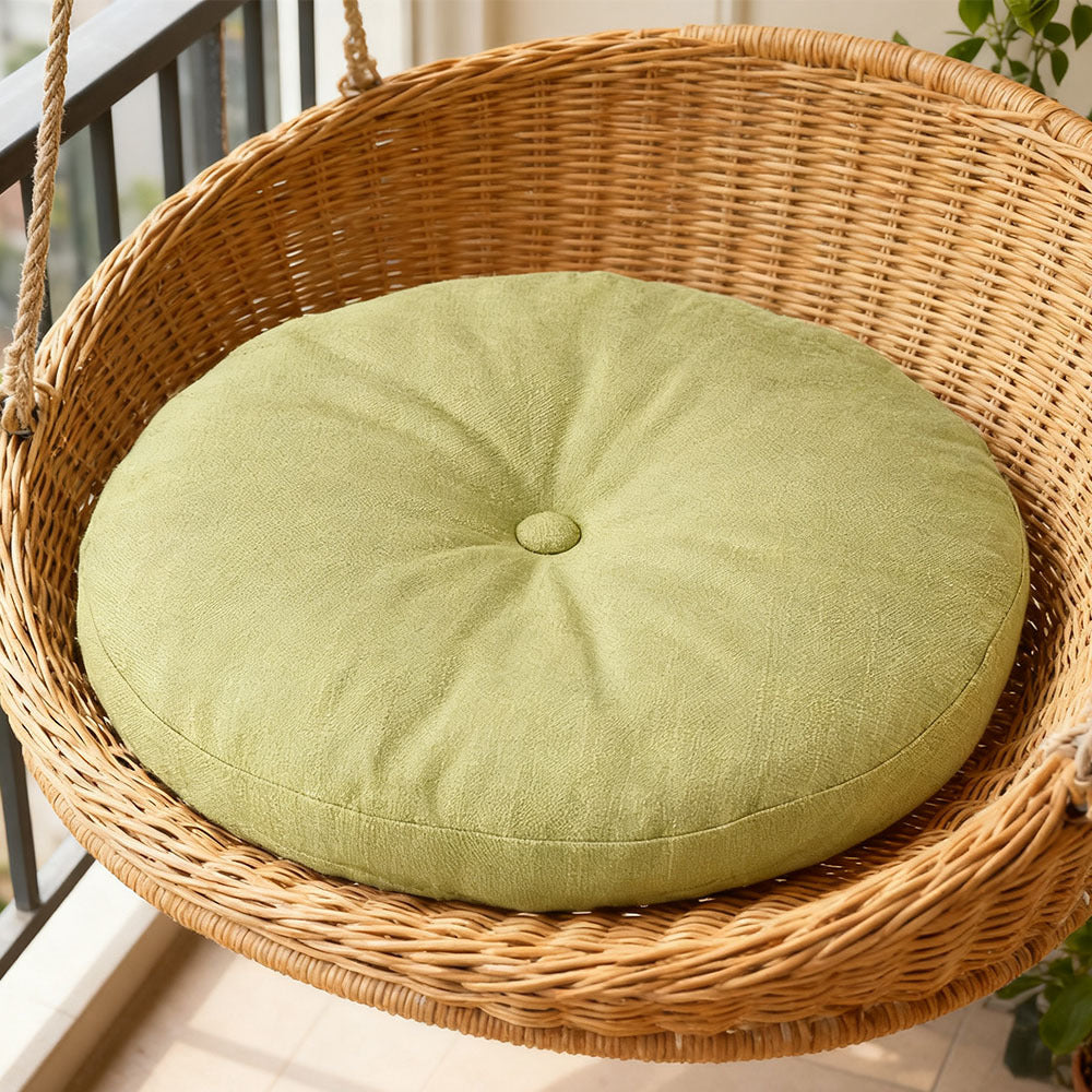 Round Seat Cushion 40x40cm 15cm Thick Firm Futon Meditation Mat Removable Linen Cover Chair Pad for Office Dining Chair Home Decor All Seasons Christmas