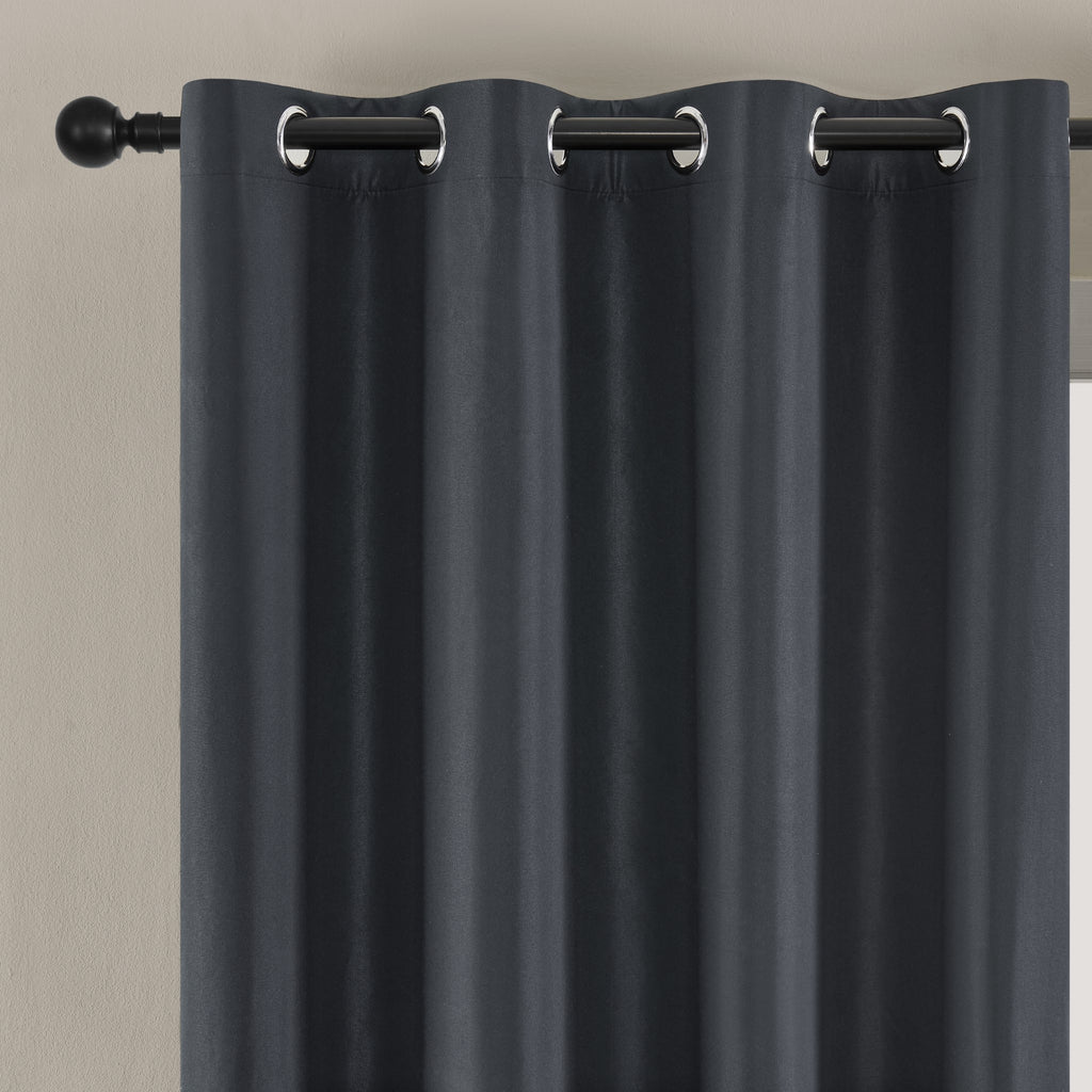 100% Blackout Solid Color Grommet Curtains 2 Panels - Lightweight Thermal Insulated Noise Reducing Light Blocking Drapes in Gray Beige Pink, 52W x 63 84 96 Inch, Bedroom Living Room