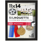 11x14 Large Shadow Box Display Frame with 4 Removable Shelves – Country Memory Box for Medals, Coins, Photos, Championship Rings, Flowers, Pins & Keepsakes Collection