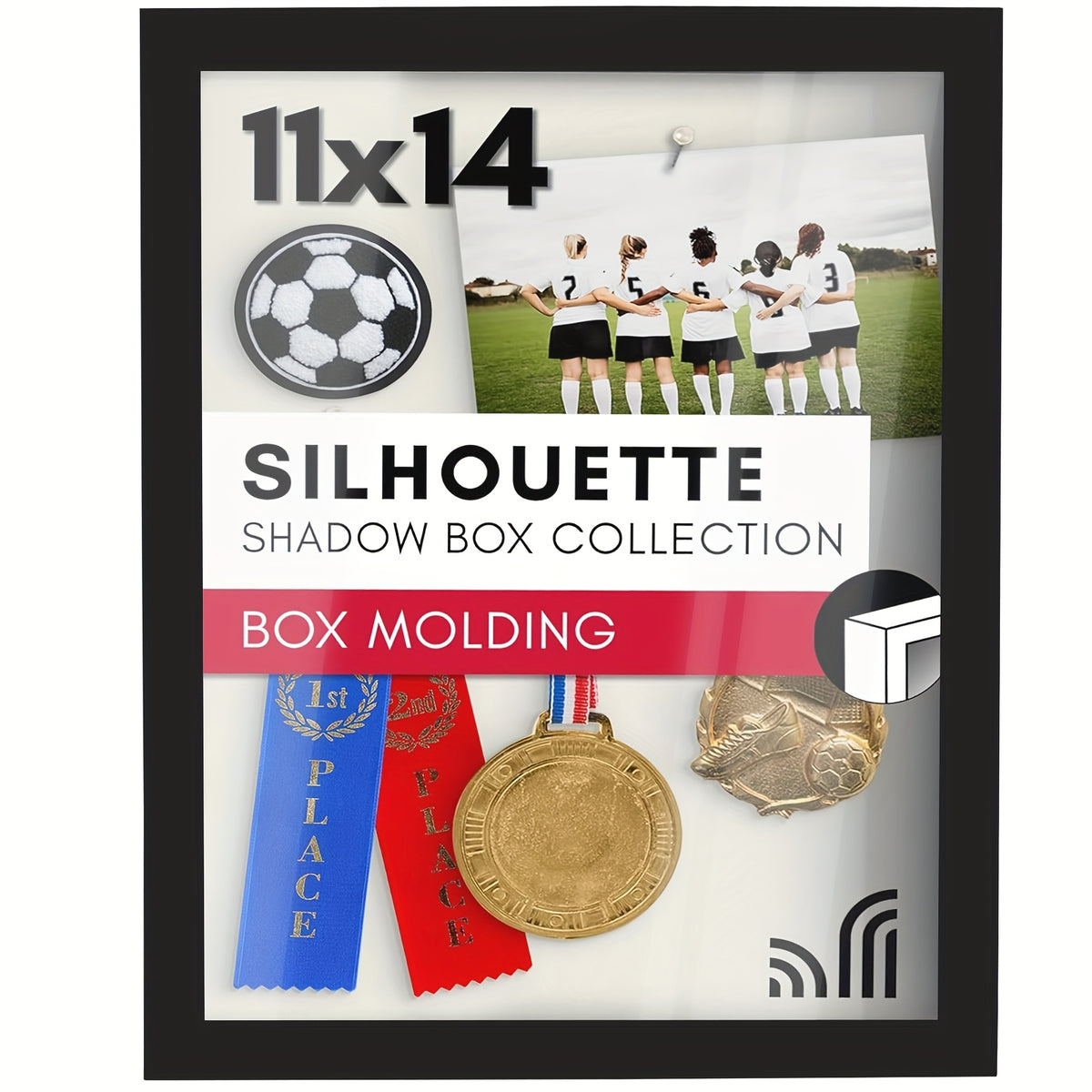 11x14 Large Shadow Box Display Frame with 4 Removable Shelves – Country Memory Box for Medals, Coins, Photos, Championship Rings, Flowers, Pins & Keepsakes Collection
