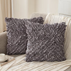 3D Ruffle Farmhouse Throw Pillow Covers Set of 2 – Handcrafted Cushion Pillowcase with Zipper, Soft Polyester, Multiple Colors & Sizes for Sofa Bed Couch Home Decor