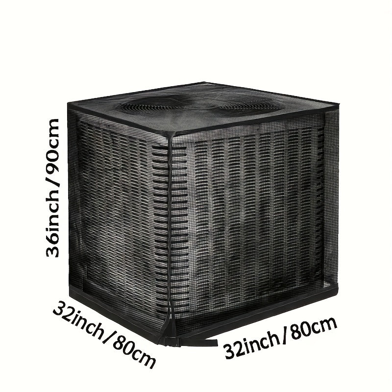 AC Cover Outdoor Heavy Duty Central Air Conditioner Unit Cover Breathable Mesh Adjustable Buckle Straps Debris Bug Leaf Rain Snow UV Protection Residential Commercial XS S M L