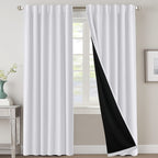 Blackout Curtains 2 Panels 100% Room Darkening 96 Inch Long – Triple Weave Thermal Insulated Back Tab & Rod Pocket Window Drapes for Bedroom & Living Room