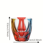 Czech Crystal Hand-Painted Wine Glass 150ml – Luxury Three-Color Painted Drinkware for Red Wine & Whiskey | Elegant Gift & Table Decoration
