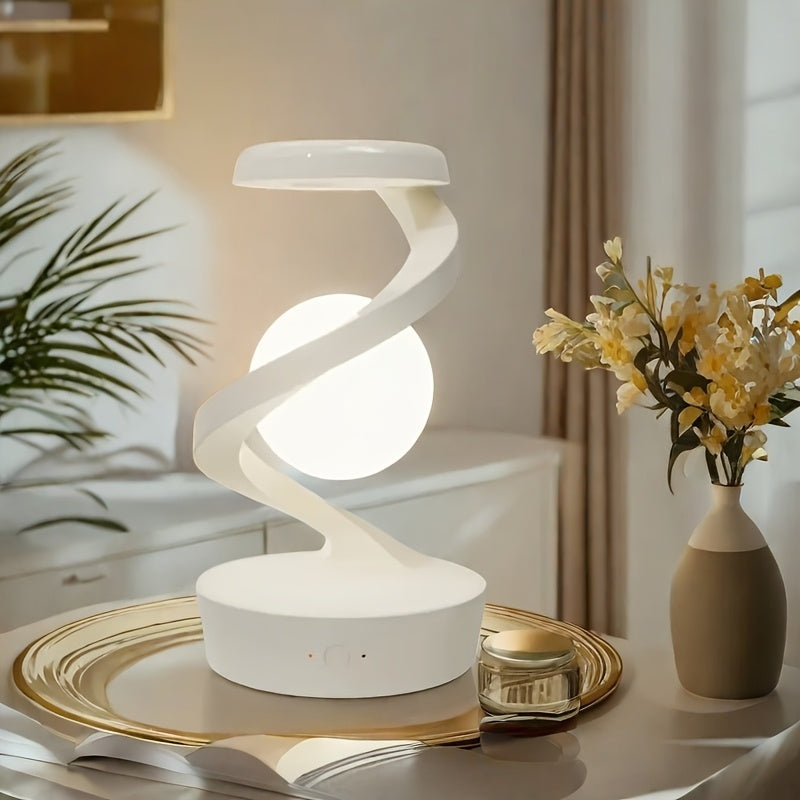 Floating Rotating Lamp with Wireless Charging, Color-Changing LED Table Lamp, Bedside Nightstand Lamp with Atmosphere Night Light – Home & Party Decor