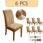 Jacquard Stretch Dining Chair Covers 4/6pcs – Removable Washable Elastic Chair Slipcovers for Dining Room & Kitchen, 10 Colors, Christmas & Holiday Home Decor Chair Protector