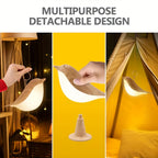 Portable Rechargeable Birchwood Night Light - 3 Color Temps, Dimmable Touch Control, Aromatherapy-Compatible, Hangable, for Bedroom Bedside Camping | Nuvia Haven