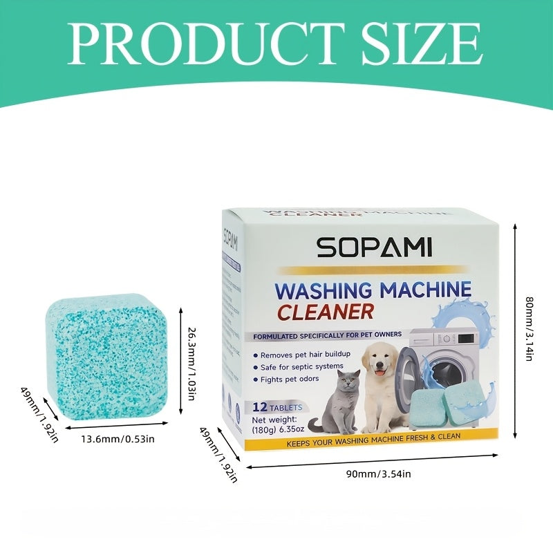 Washing Machine Cleaning Tablets – Deep Clean & Odor Eliminator for HE, Top Load & Front Load Washers – Removes Pet Odors, Hair & Lint Buildup with Lemon Fresh Sodium Bicarbonate Formula