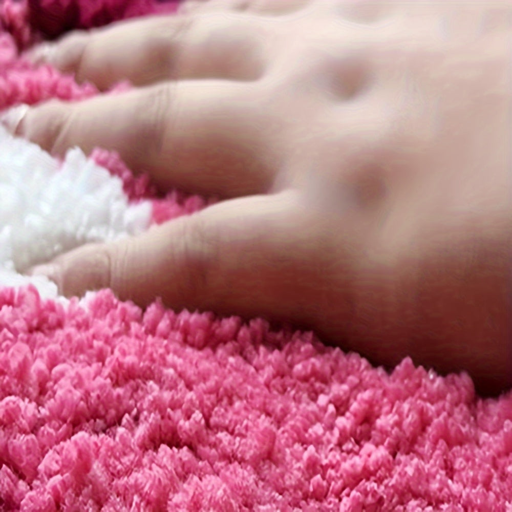 Cherry Shaped Bath Mat Fluffy Velvet Non-Slip Bathroom Rug - Cute Novelty Shower Mat 19.6x23.6 Inch, Machine Washable Fun Artistic Bathroom Door Rug & Foot Pad for Shower or Tub