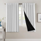 Blackout Curtains 2 Panels 100% Room Darkening 96 Inch Long – Triple Weave Thermal Insulated Back Tab & Rod Pocket Window Drapes for Bedroom & Living Room