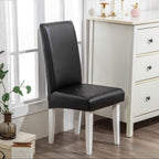 Dining Chair Covers Waterproof PU Leather Stretch Slipcover Set of 4 or 6 | Oil-Proof Universal Chair Protector for Dining Room Kitchen Hotel, 9 Colors