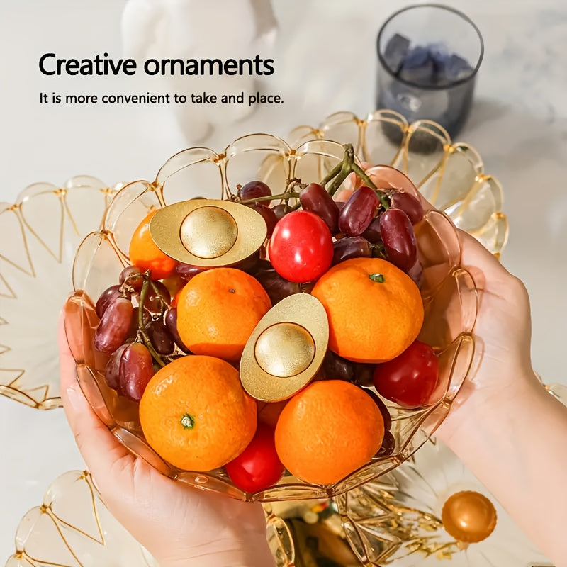 5-Tier Rotating Crystal Fruit Plate Set Luxury Round Snack Candy Bowl for Living Room Coffee Table – Elegant European Serveware Home Decor