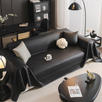 Faux Leather Sofa Cover Universal Anti-Slip Pet Friendly Machine Washable Couch Slipcover All Season Light Grey Coffee Black 3 Sizes