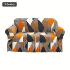 Printed Skirt Elastic Sofa Cover Full Wrap – Universal Fiber Fabric All-Season Couch Slipcover Protector for Living Room, Single 2-Seater 3-Seater 4-Seater