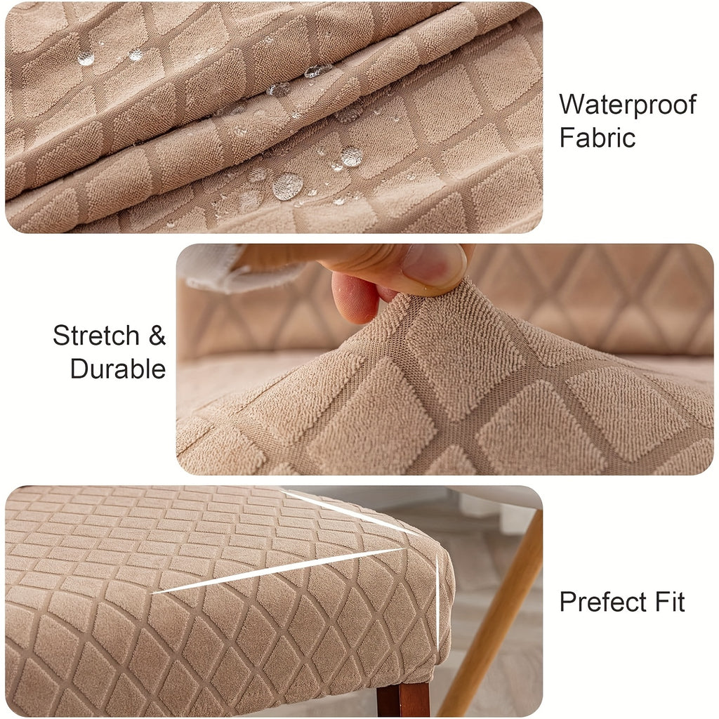 Dining Chair Covers Set of 4 6 Stretch Jacquard Slipcovers - Removable Washable Chair Protectors for Kitchen Parsons Dining Room Chairs